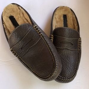 MEN'S PETER MILLAR CROWN SLIPPERS BROWN SIZE 10 GIFT FOR DAD